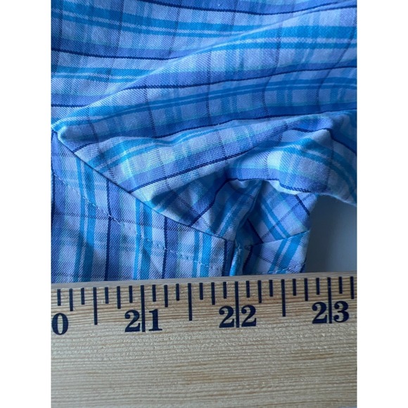 CHAPS Men's M Dress Shirt Checkered Classic Fit Long Sleeve Twill Easy Care - Picture 5 of 7